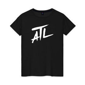 Женская футболка хлопок с принтом ATL ACIDHOUZE в Петрозаводске, 100% хлопок | прямой крой, круглый вырез горловины, длина до линии бедер, слегка спущенное плечо | acidhouze | atl | atl acidhouze | rap | russia | атл | реп | россия