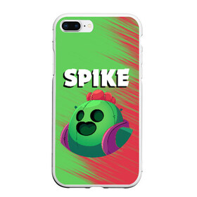 Чехол для iPhone 7Plus/8 Plus матовый с принтом BRAWL STARS SPIKE в Петрозаводске, Силикон | Область печати: задняя сторона чехла, без боковых панелей | android | brawl stars | colt | crow | games | leon | penny | poco. | shelly | spike | wanted | брав | бравл старс | звезды | игры | мобильные игры | старс