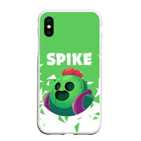 Чехол для iPhone XS Max матовый с принтом BRAWL STARS SPIKE в Петрозаводске, Силикон | Область печати: задняя сторона чехла, без боковых панелей | android | brawl stars | colt | crow | games | leon | penny | poco. | shelly | spike | wanted | брав | бравл старс | звезды | игры | мобильные игры | старс