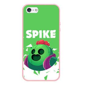 Чехол для iPhone 5/5S матовый с принтом BRAWL STARS SPIKE в Петрозаводске, Силикон | Область печати: задняя сторона чехла, без боковых панелей | android | brawl stars | colt | crow | games | leon | penny | poco. | shelly | spike | wanted | брав | бравл старс | звезды | игры | мобильные игры | старс