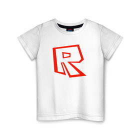 Детская футболка хлопок с принтом Roblox в Петрозаводске, 100% хлопок | круглый вырез горловины, полуприлегающий силуэт, длина до линии бедер | 