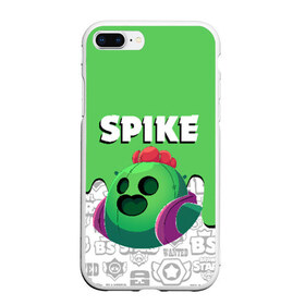 Чехол для iPhone 7Plus/8 Plus матовый с принтом BRAWL STARS SPIKE в Петрозаводске, Силикон | Область печати: задняя сторона чехла, без боковых панелей | android | brawl stars | colt | crow | games | leon | penny | poco. | shelly | spike | wanted | брав | бравл старс | звезды | игры | мобильные игры | старс