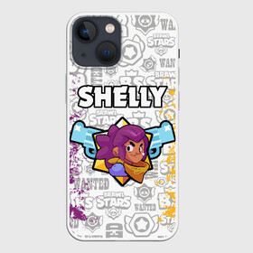 Чехол для iPhone 13 mini с принтом BRAWL STARS SHELLY в Петрозаводске,  |  | android | brawl stars | colt | crow | games | leon | penny | poco. | shelly | spike | wanted | брав | бравл старс | звезды | игры | мобильные игры | старс