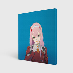 Холст квадратный с принтом Darling In The Franxx в Петрозаводске, 100% ПВХ |  | 02 | anime | darling in the franxx | hiro | manga | zero two | аниме | ахегао | любимый во франксе | манга | милый во франксе | ноль два | хиро