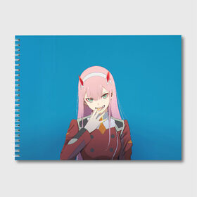 Альбом для рисования с принтом Darling In The Franxx в Петрозаводске, 100% бумага
 | матовая бумага, плотность 200 мг. | 02 | anime | darling in the franxx | hiro | manga | zero two | аниме | ахегао | любимый во франксе | манга | милый во франксе | ноль два | хиро