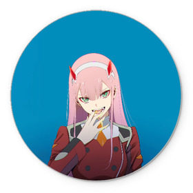 Коврик для мышки круглый с принтом Darling In The Franxx в Петрозаводске, резина и полиэстер | круглая форма, изображение наносится на всю лицевую часть | 02 | anime | darling in the franxx | hiro | manga | zero two | аниме | ахегао | любимый во франксе | манга | милый во франксе | ноль два | хиро