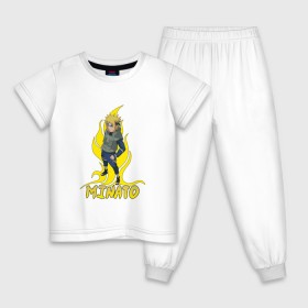 Детская пижама хлопок с принтом Минато Намиказе в Петрозаводске, 100% хлопок |  брюки и футболка прямого кроя, без карманов, на брюках мягкая резинка на поясе и по низу штанин
 | 
