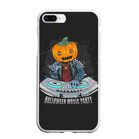 Чехол для iPhone 7Plus/8 Plus матовый с принтом Halloween party в Петрозаводске, Силикон | Область печати: задняя сторона чехла, без боковых панелей | diy | ghost | halloween | horror | makeup | scary | skull clown | trick or treat | вампир | ведьма | кошка | луна | магия | ночь | тыква | хэллоуин