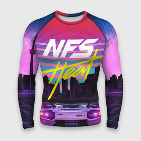 Мужской рашгард 3D с принтом Need For Speed Heat в Петрозаводске,  |  | need for speed | need for speed heat | nfs | nfs heat | outrun | retrowave | synth | synthwave