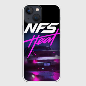 Чехол для iPhone 13 mini с принтом Need For Speed Heat в Петрозаводске,  |  | Тематика изображения на принте: need for speed | need for speed heat | nfs | nfs heat | outrun | retrowave | synth | synthwave