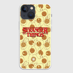 Чехол для iPhone 13 mini с принтом Stranger Thing. Pancakes в Петрозаводске,  |  | beyond | eleven | hopper | jane | mike | stranger | things | wheeler | дастин | дела | джейн | загадочные | майк | одиннадцать | очень | события | странные | уилер | хендерсон | хоппер