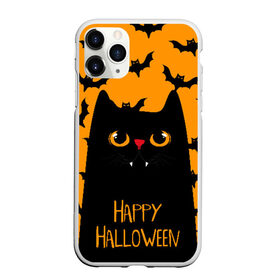 Чехол для iPhone 11 Pro Max матовый с принтом Happy halloween в Петрозаводске, Силикон |  | Тематика изображения на принте: halloween | horror | вампир | кот | кот вампир | котик | кошка | летучие мыши | мыши | пятница 13 | страшилки | страшно | ужасы | хоррор | хэллоуин