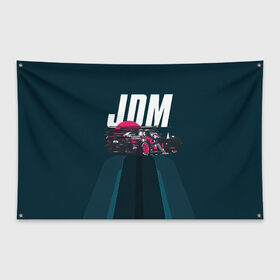 Флаг-баннер с принтом JDM в Петрозаводске, 100% полиэстер | размер 67 х 109 см, плотность ткани — 95 г/м2; по краям флага есть четыре люверса для крепления | bosozoku | bosozoku style | drag | drift | japan style | jdm | mazda | босудзоку | босузоку | дрифт