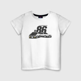 Детская футболка хлопок с принтом AE86 в Петрозаводске, 100% хлопок | круглый вырез горловины, полуприлегающий силуэт, длина до линии бедер | ae 86 | bosozoku | bosozoku style | drag | drift | japan style | jdm | босудзоку | босузоку | дрифт
