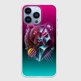 Чехол для iPhone 13 Pro с принтом RETRO CYBER BEAR NEON в Петрозаводске,  |  | hotline miami | neon | outrun | outrun electro | retro | retrowave | synth | synthwave | неон | ретро | хотлайн майами