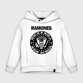 Детское худи Oversize хлопок с принтом Ramones в Петрозаводске, френч-терри — 70% хлопок, 30% полиэстер. Мягкий теплый начес внутри —100% хлопок | боковые карманы, эластичные манжеты и нижняя кромка, капюшон на магнитной кнопке | Тематика изображения на принте: ramone | ramones | группа | джонни | джоуи | ди ди томми | марки | панк | поп | раманес | раманэс | рамон | рамонес | рамонэс | рамоун | рамоунз | рамоунс | рок | хард | хардрок