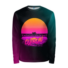 Мужской лонгслив 3D с принтом OUTRUN RETROWAVE в Петрозаводске, 100% полиэстер | длинные рукава, круглый вырез горловины, полуприлегающий силуэт | hotline miami | neon | new retro wave | outrun | outrun electro | retro | retrowave | synth | synthwave | неон | ретро | хотлайн майами