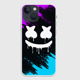 Чехол для iPhone 13 mini с принтом НЕОНОВЫЙ МАРШМЕЛЛО | MARSHMELLO NEON в Петрозаводске,  |  | america | dj | marshmello | usa | америка | маршмелло