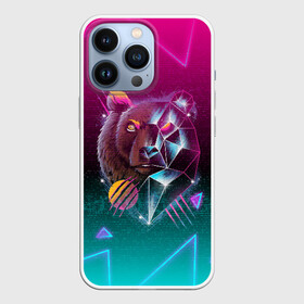 Чехол для iPhone 13 Pro с принтом RETRO CYBER BEAR NEON в Петрозаводске,  |  | hotline miami | neon | new retro wave | outrun | outrun electro | retro | retrowave | synth | synthwave | медведь | неон | ретро | хотлайн майами