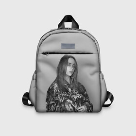 Детский рюкзак 3D с принтом BILLIE EILISH в Петрозаводске, 100% полиэстер | лямки с регулируемой длиной, сверху петелька, чтобы рюкзак можно было повесить на вешалку. Основное отделение закрывается на молнию, как и внешний карман. Внутри дополнительный карман. По бокам два дополнительных кармашка | bilie | billi | billie | eilish | eillish | elish | ellish | айлиш | алиш | били | билли | эйлиш | элиш