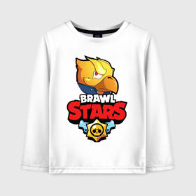 Детский лонгслив хлопок с принтом BRAWL STARS CROW PHOENIX в Петрозаводске, 100% хлопок | круглый вырез горловины, полуприлегающий силуэт, длина до линии бедер | android | brawl stars | colt | crow | games | leon | penny | poco. | shelly | spike | wanted | брав | бравл старс | звезды | игры | мобильные игры | старс