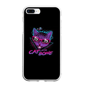 Чехол для iPhone 7Plus/8 Plus матовый с принтом Cat To The Bone в Петрозаводске, Силикон | Область печати: задняя сторона чехла, без боковых панелей | 80 | bone | bones | cat | cyber | game | hotline | hotlinemiami | maiami | music | outrun | retro | retrowave | skull | synth | synthwave | игра | кибер | кот | кошка | ретро | череп
