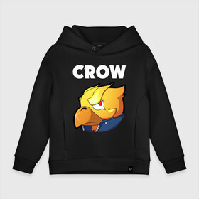 Детское худи Oversize хлопок с принтом BRAWL STARS CROW PHOENIX в Петрозаводске, френч-терри — 70% хлопок, 30% полиэстер. Мягкий теплый начес внутри —100% хлопок | боковые карманы, эластичные манжеты и нижняя кромка, капюшон на магнитной кнопке | Тематика изображения на принте: android | brawl stars | colt | crow | games | leon | penny | poco. | shelly | spike | wanted | брав | бравл старс | звезды | игры | мобильные игры | старс