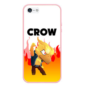 Чехол для iPhone 5/5S матовый с принтом BRAWL STARS CROW PHOENIX в Петрозаводске, Силикон | Область печати: задняя сторона чехла, без боковых панелей | android | brawl stars | colt | crow | games | leon | penny | poco. | shelly | spike | wanted | брав | бравл старс | звезды | игры | мобильные игры | старс