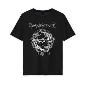 Женская футболка хлопок Oversize с принтом Evanescence в Петрозаводске, 100% хлопок | свободный крой, круглый ворот, спущенный рукав, длина до линии бедер
 | evanescence | альтернативный | готик | группа | джен маджура | евенсис | исчезновение | метал | рок | тим маккорд | трой маклоухорн | уилл хант | хард | эванесенс | эми ли