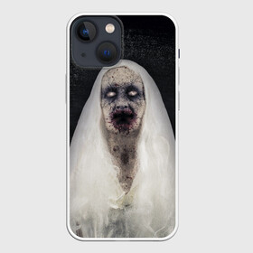 Чехол для iPhone 13 mini с принтом Страшный призрак в Петрозаводске,  |  | halloween | horror | бабка | приведение | призрак | пятница 13 | страшилки | страшная бабка | страшно | ужасы | хоррор | хэллоуин