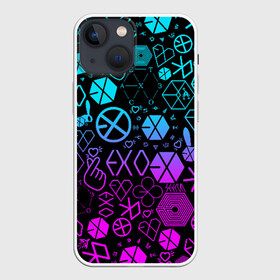 Чехол для iPhone 13 mini с принтом EXO BAND LOGOBOMBING в Петрозаводске,  |  | Тематика изображения на принте: d.o. | exo | exo band | exo k | exo m | пэкхён | чен | эхо