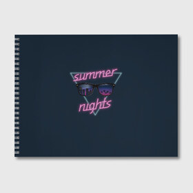 Альбом для рисования с принтом Summer Nights в Петрозаводске, 100% бумага
 | матовая бумага, плотность 200 мг. | 80 | cyber | game | hotline | hotlinemiami | maiami | music | nights | outrun | retro | retrowave | summer | synth | synthwave | игра | кибер | лето | ночь | ретро