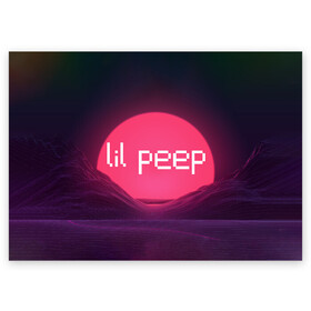 Поздравительная открытка с принтом lil peep(Logo) в Петрозаводске, 100% бумага | плотность бумаги 280 г/м2, матовая, на обратной стороне линовка и место для марки
 | cry baby | lil peep | logo | rap | заход солнца | знаменитости. эмо | известный исполнитель | неон | пип | редактируемое лого | реп | розоватый оттенок | рок | рэп | яркий фон