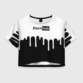 Женская футболка Crop-top 3D с принтом PornHub в Петрозаводске, 100% полиэстер | круглая горловина, длина футболки до линии талии, рукава с отворотами | brazzers | pron | бразерс | браззерс | любовь | сайт | сэкс