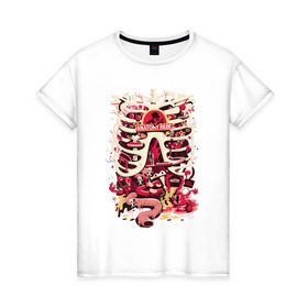 Женская футболка хлопок с принтом Anatomy park в Петрозаводске, 100% хлопок | прямой крой, круглый вырез горловины, длина до линии бедер, слегка спущенное плечо | anatomy park | vdgerir | скелет