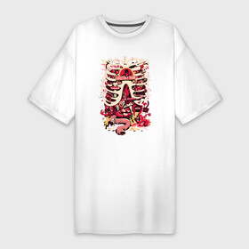 Платье-футболка хлопок с принтом Anatomy park в Петрозаводске,  |  | anatomy park | vdgerir | скелет
