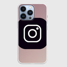 Чехол для iPhone 13 Pro с принтом instagram(logo and background) в Петрозаводске,  |  | instagram | logo | инстаграм | лого | мягкие цвета | приложение | простая картинка | фотоаппарат | черная картинка | черный | черный значок | черный цвет