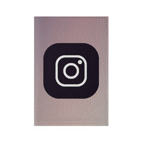 Обложка для паспорта матовая кожа с принтом instagram(logo and background) в Петрозаводске, натуральная матовая кожа | размер 19,3 х 13,7 см; прозрачные пластиковые крепления | Тематика изображения на принте: instagram | logo | инстаграм | лого | мягкие цвета | приложение | простая картинка | фотоаппарат | черная картинка | черный | черный значок | черный цвет