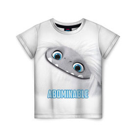 Детская футболка 3D с принтом ABOMINABLE (Эверест) в Петрозаводске, 100% гипоаллергенный полиэфир | прямой крой, круглый вырез горловины, длина до линии бедер, чуть спущенное плечо, ткань немного тянется | abominable | детям | для детей | ети | йети | лу | мультфильм | отвратительный | чудовище | эверест