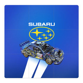 Магнитный плакат 3Х3 с принтом Subaru в Петрозаводске, Полимерный материал с магнитным слоем | 9 деталей размером 9*9 см | sti | subaru | subaru impreza | subaru impreza wrx sti | subaru sti | субару | субару импреза