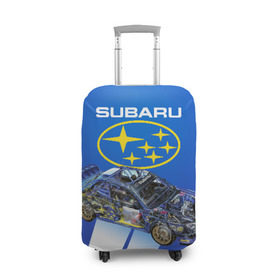 Чехол для чемодана 3D с принтом Subaru в Петрозаводске, 86% полиэфир, 14% спандекс | двустороннее нанесение принта, прорези для ручек и колес | sti | subaru | subaru impreza | subaru impreza wrx sti | subaru sti | субару | субару импреза