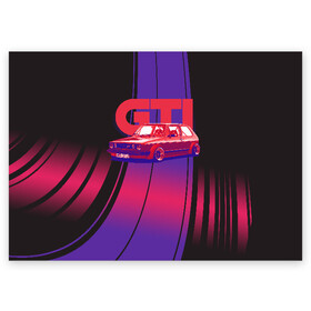 Поздравительная открытка с принтом Golf GTI в Петрозаводске, 100% бумага | плотность бумаги 280 г/м2, матовая, на обратной стороне линовка и место для марки
 | golf | golf gti | volkswagen | вольксваген | фолькс ваген | фольксваген