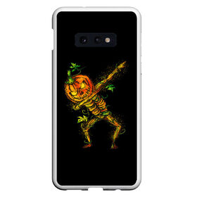 Чехол для Samsung S10E с принтом Dabbing Pumpkin в Петрозаводске, Силикон | Область печати: задняя сторона чехла, без боковых панелей | Тематика изображения на принте: 19 | 2019 | cat | ghost | halloween | ведьма | динозавр | кости | кошка | ночь | паук | приведение | призрак | скелет | тыква | тьма | ужас | хелловин | хеллоувин | хэллоуин | череп