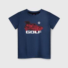 Детская футболка хлопок с принтом Golf в Петрозаводске, 100% хлопок | круглый вырез горловины, полуприлегающий силуэт, длина до линии бедер | golf | golf gti | volkswagen | вольксваген | фолькс ваген | фольксваген