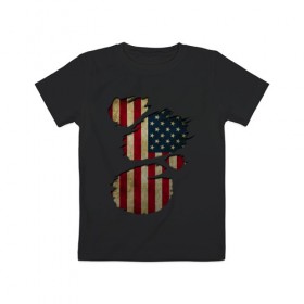 Детская футболка хлопок с принтом USA inside в Петрозаводске, 100% хлопок | круглый вырез горловины, полуприлегающий силуэт, длина до линии бедер | amerika | fbi | nasa | russia | usa | америка | америки | внтури | россия | соединенные | страна | сша | флаг | штаты