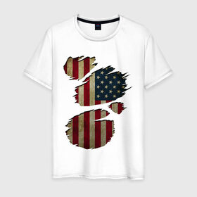 Мужская футболка хлопок с принтом USA inside в Петрозаводске, 100% хлопок | прямой крой, круглый вырез горловины, длина до линии бедер, слегка спущенное плечо. | amerika | fbi | nasa | russia | usa | америка | америки | внтури | россия | соединенные | страна | сша | флаг | штаты
