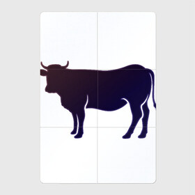 Магнитный плакат 2Х3 с принтом Корова(темно-синий неон) в Петрозаводске, Полимерный материал с магнитным слоем | 6 деталей размером 9*9 см | animals | neon | животные | звери | корова | коровка | коровы | неон | прикольная картинка