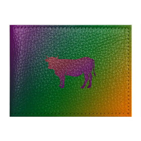 Обложка для студенческого билета с принтом Корова(трехцветный градиент) в Петрозаводске, натуральная кожа | Размер: 11*8 см; Печать на всей внешней стороне | animals | животные | звери | корова | коровка | коровы | мягкий цвет | прикольная картинка | простая картинка