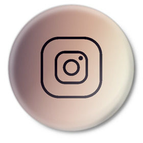 Значок с принтом instagram(simple logo) в Петрозаводске,  металл | круглая форма, металлическая застежка в виде булавки | instagram | logo | инстаграм | лого | мягкие цвета | приложение | простая картинка | фотоаппарат | черная картинка | черный | черный значок | черный цвет
