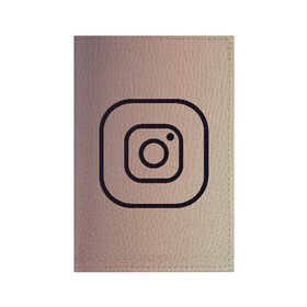 Обложка для паспорта матовая кожа с принтом instagram(simple logo) в Петрозаводске, натуральная матовая кожа | размер 19,3 х 13,7 см; прозрачные пластиковые крепления | Тематика изображения на принте: instagram | logo | инстаграм | лого | мягкие цвета | приложение | простая картинка | фотоаппарат | черная картинка | черный | черный значок | черный цвет